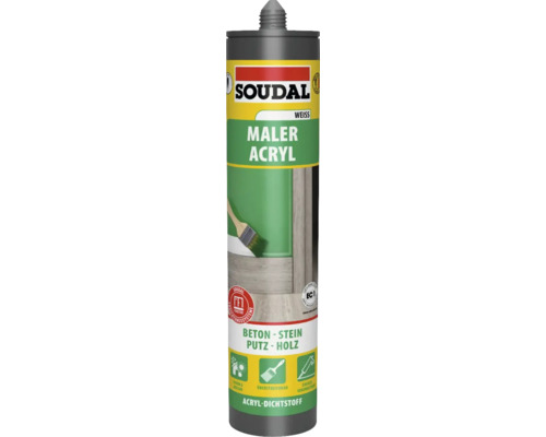 Soudal Maleracryl Wand & Fassade weiß 300 ml Soudal Maler Acryl Dichtstoff für Beton, Stein, Putz und Holz
