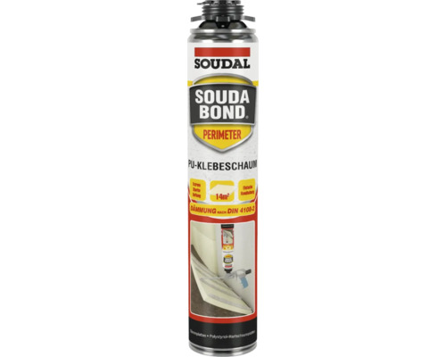 Colle de périmètre monocomposant Soudal 750 ml Mousse adhésive PU Soudal Souda Bond Perimeter pour panneaux isolants