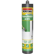 Mastic acrylique transparent Soudal pour béton, pierre, plâtre et bois
