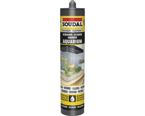 Silicone pour aquarium Soudal transparent 290 ml Cartouche de silicone pour aquarium Soudal