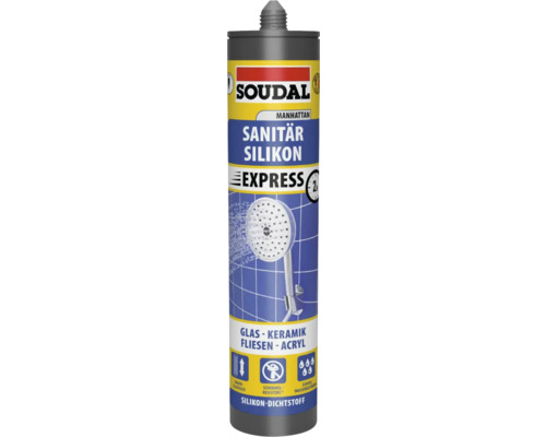 Soudal Sanitär Silikon Express Dichtstoff für Glas, Keramik, Fliesen und Acryl