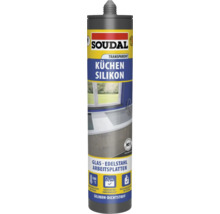 Soudal Cuisine Silicone transparent, convient pour les plans de travail en verre et en acier inoxydable