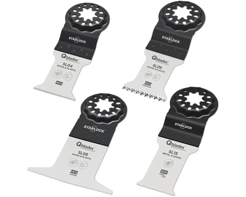 Verschiedene Q-Blades Starlock Sägeblätter für Holz und Metall
