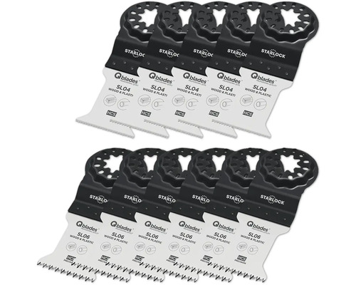 Mehrere Qblades Sägeblätter für Holz und Kunststoff mit Starlock Aufnahme