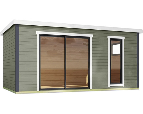 Abri de jardin avec porte coulissante et fenêtre