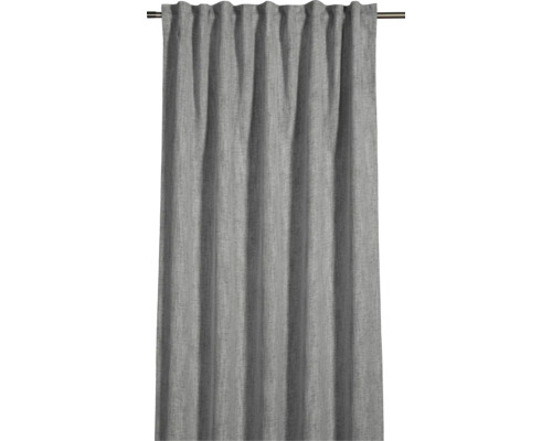 Grauer Gardinenschal mit Faltenbandaufhängung
