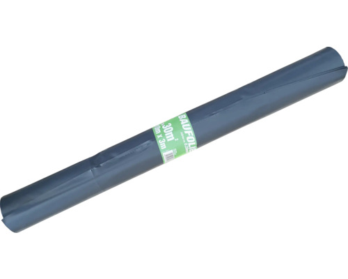 Graue Baufolie, 30 Quadratmeter, circa 0,20 Millimeter stark