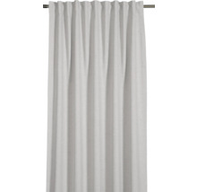 Rideau en tissu avec fixation à ruban fronceur sur tringle à rideaux