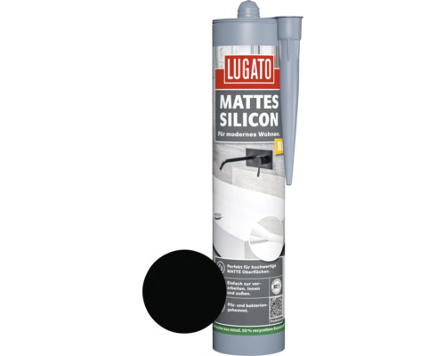 Lugato Mattes silikon schwarz 310 ml Kartusche mit matter Silikon-Dichtmasse von Lugato