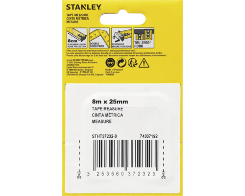 Mètre à ruban Stanley, 8 m x 25 mm
