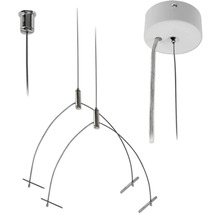 Système de suspension pour lampes avec câbles en acier et éléments de fixation