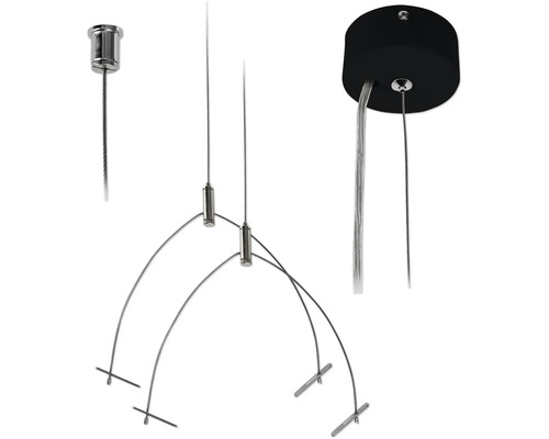 Suspension par câble pour la fixation de lampes et autres objets