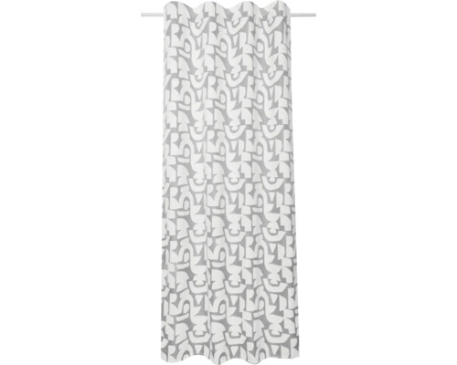 Vorhang mit Universalband Chenille grafisch grau 175x135 cm Textil Duschvorhang mit Muster