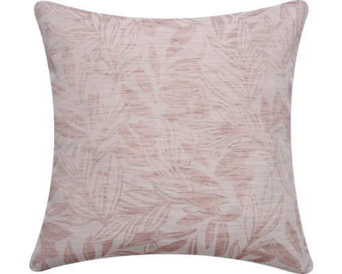 Dekokissen Jacquard Leaves rosa 45x45 cm Quadratisches Kissen mit Blättermuster