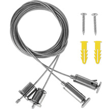 Kit de suspension avec câble métallique, vis et chevilles