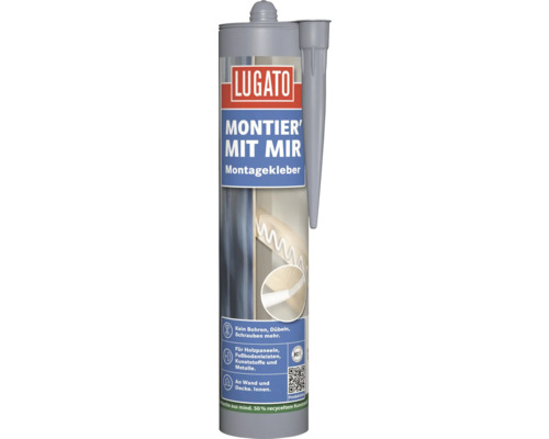 Colle de montage Lugato pour fixer les plinthes et les panneaux de bois
