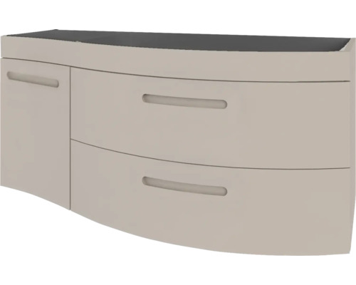 Meuble sous vasque Devo Vena 2.0 droite lxhxp 110x50x42 cm classico stone grey poignée fraisée Meuble sous-vasque avec tiroirs et porte