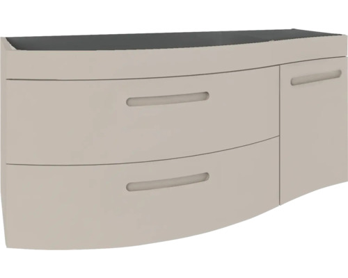 Waschtischunterschrank Devo Vena 2.0 links BxHxT 110x50x42 cm classico stone grey Griff eingefräst Waschtischunterschrank mit Schubladen und Tür