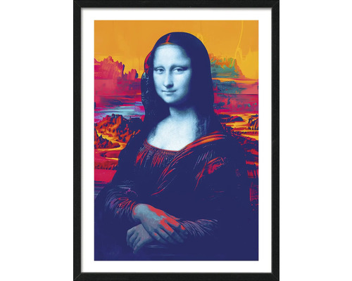 Gerahmter Druck einer modernen Interpretation der Mona Lisa