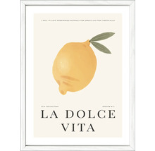 Gerahmtes Poster mit dem Aufdruck La Dolce Vita und einer Zitrone