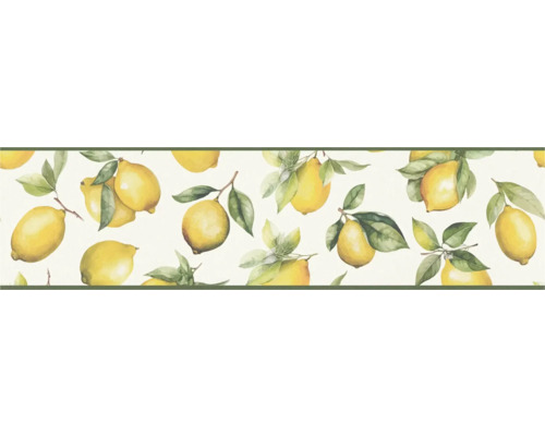 Bordüre 78740-1 selbstklebend Zitronen gelb grün 5 m x 17 cm Bordüre mit Zitronenmotiv für Wandgestaltung