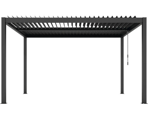 Freistehende graue Pergola mit verstellbaren Lamellen