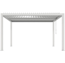 Freistehende Pergola mit Lamellendach und Kurbelmechanismus