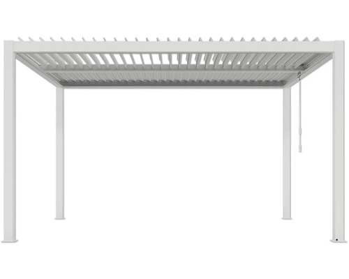 Freistehende Pergola mit Lamellendach und Kurbelmechanismus