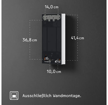 Abmessungen des Heizgeräts für die Wandmontage