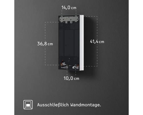 Abmessungen des Heizgeräts für die Wandmontage