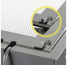 Detailaufnahme eines Metallrahmens mit Verriegelungsmechanismus