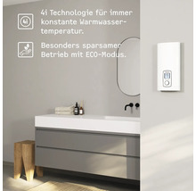 Modernes Badezimmer mit Untertischgerät für Warmwasser