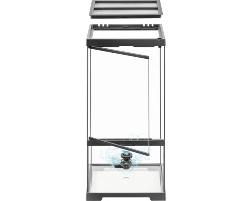 Terrarium avec système de ventilation et écoulement d'eau