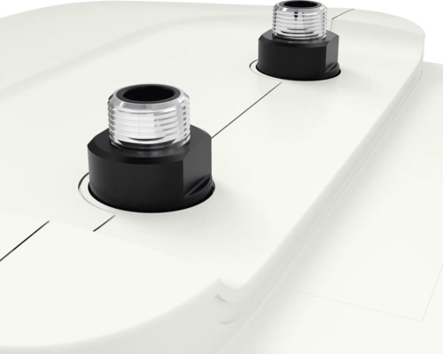 Vue détaillée de deux raccords sur un radiateur