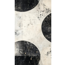 Art abstrait avec motif de cercles en noir et blanc