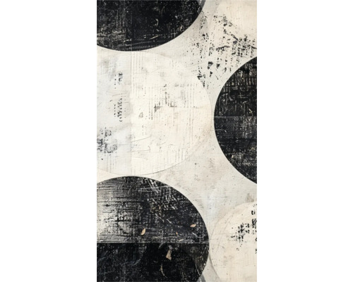 Art abstrait avec motif de cercles en noir et blanc