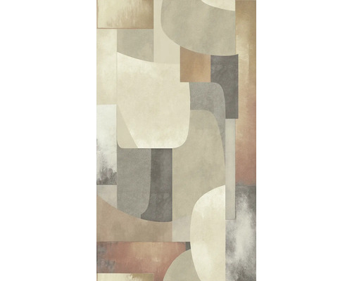 Papier peint panoramique intissé 79145-4 CosmoLiving graphique vintage beige 3 pces 159x280cm Papier peint avec motif de formes abstraites en beige et marron