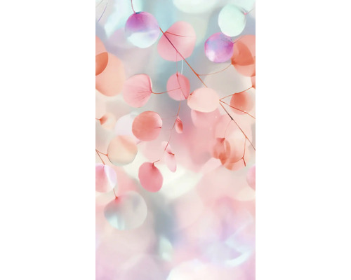 Papier peint panoramique intissé 79155-1 CosmoLiving feuilles abstraites rose 3 pces 159x280cm Représentation abstraite avec des éléments floraux roses