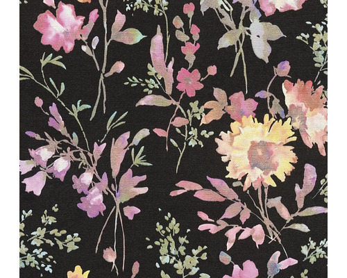 Floral gemustertes Gewebe auf dunklem Grund