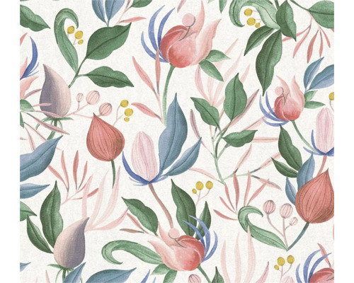 Papier peint intissé CosmoLiving boutons de fleurs rose Papier peint à fleurs avec motif floral