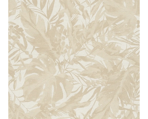 Papier peint intissé CosmoLiving feuilles de la jungle beige crème Papier peint avec motif de feuilles