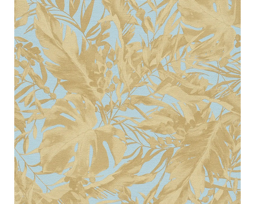 Tapete mit Blattmuster auf hellem Untergrund