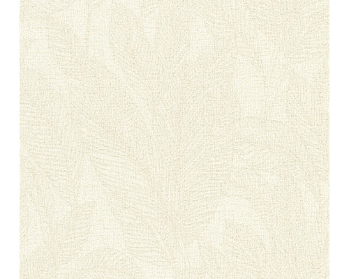 Papier peint intissé CosmoLiving feuilles de fougère crème gris or Gros plan d'un papier peint textile