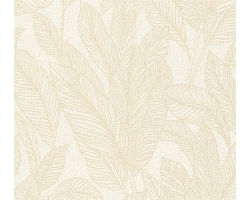 Papier peint intissé 79064-2 CosmoLiving feuilles de fougère crème beige or Papier peint avec motif de feuilles