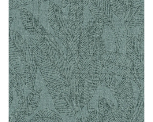 Papier peint intissé CosmoLiving feuilles de fougère pétrole bleu or Papier peint avec motif de feuilles