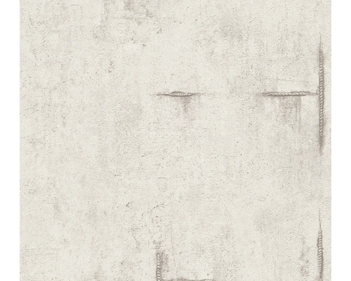 Papier peint intissé CosmoLiving aspect béton gris clair Papier peint avec structure de plâtre et motif de corde