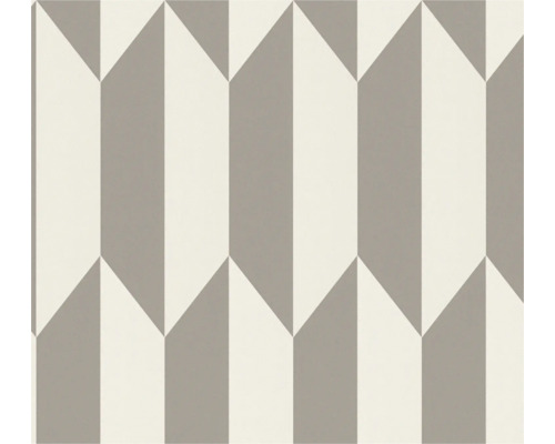 Papier peint intissé CosmoLiving losange graphique crème argent Papier peint avec motif de flèches géométriques pour la décoration murale