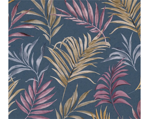 Papier peint intissé CosmoLiving feuilles de palmier bleu foncé Papier peint avec motif de feuilles de palmier