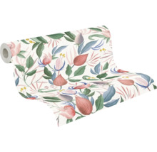 Rouleau de papier peint avec fleurs et feuilles