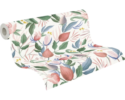 Rouleau de papier peint avec fleurs et feuilles